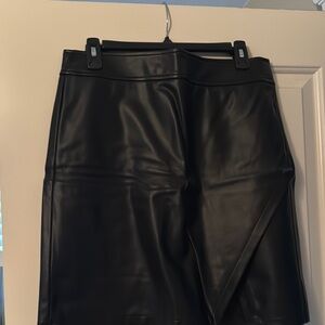 Black Faux Leather Skirt
